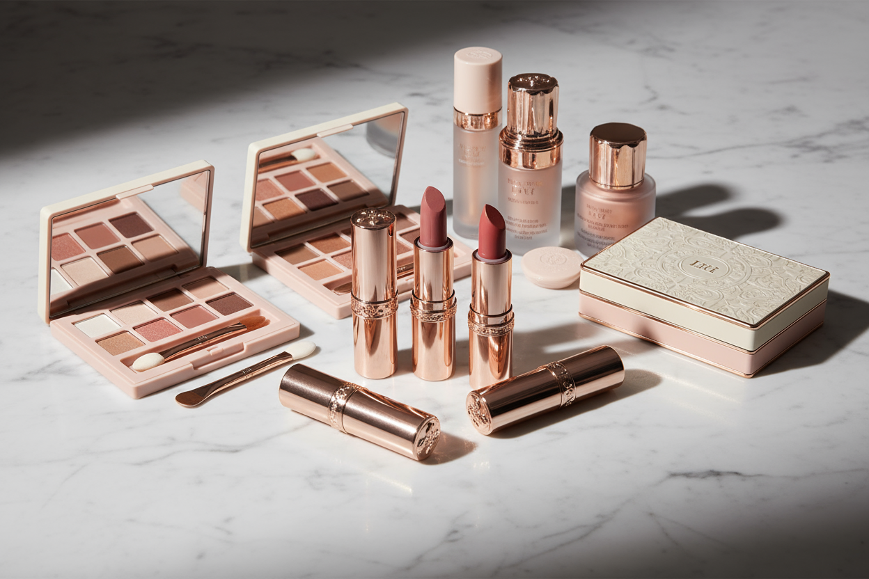 口红和化妆品系列产品,稍微高端和精致一点