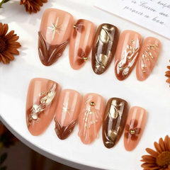 30 PCS Handcrafted Almond Press-On Nails Set