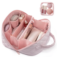 Large Capacity Portable Makeup Bag with Handle