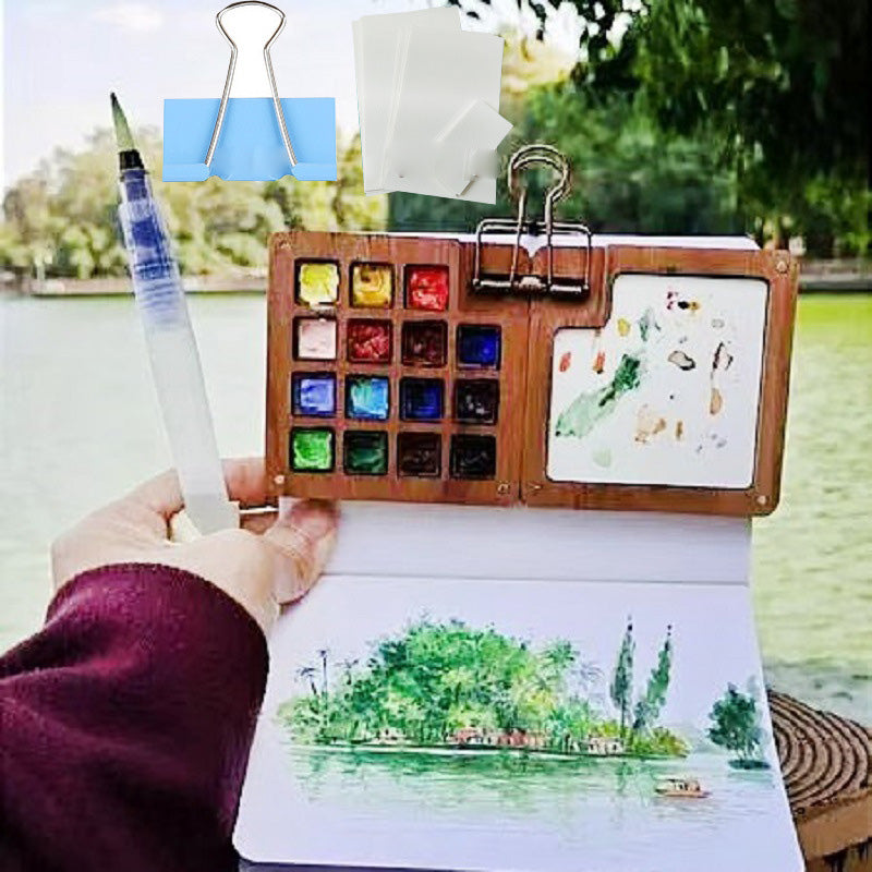 12 Grid Mini Portable Fingertip Paint Palette Bundle Set-8
