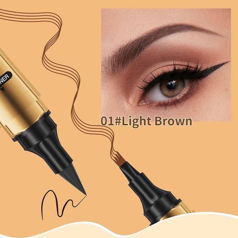 2-in-1 Waterproof Magic 4-fork Eyebrow Pen & Eyeliner-6