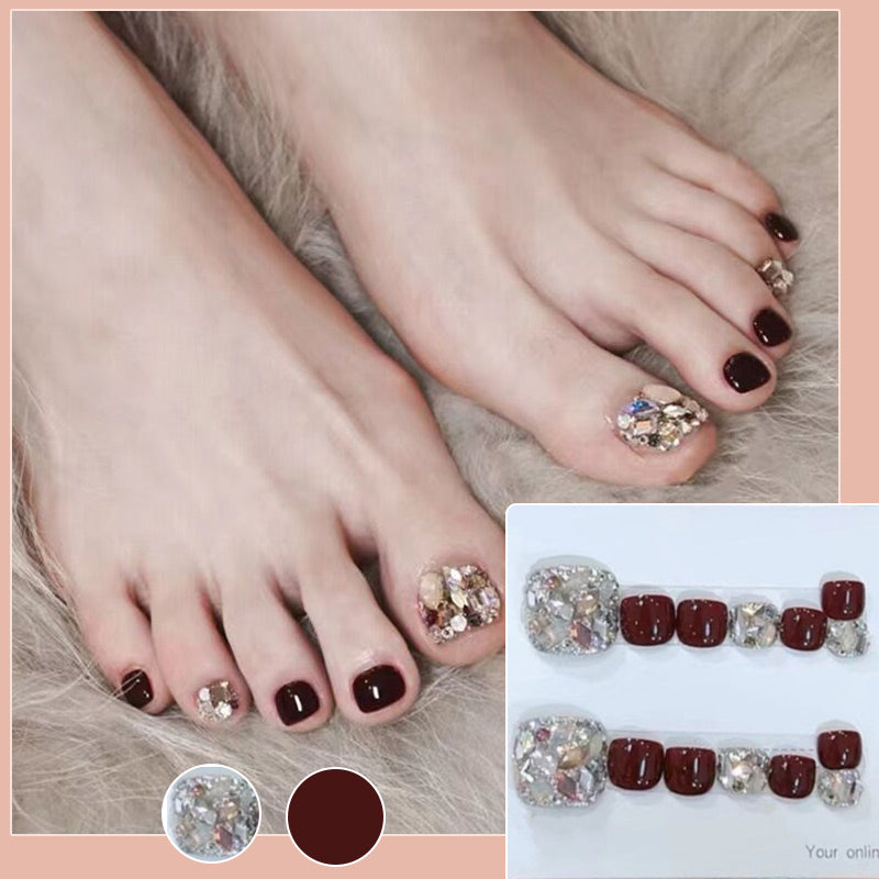 14 Sheets Square Press on Toenails-1