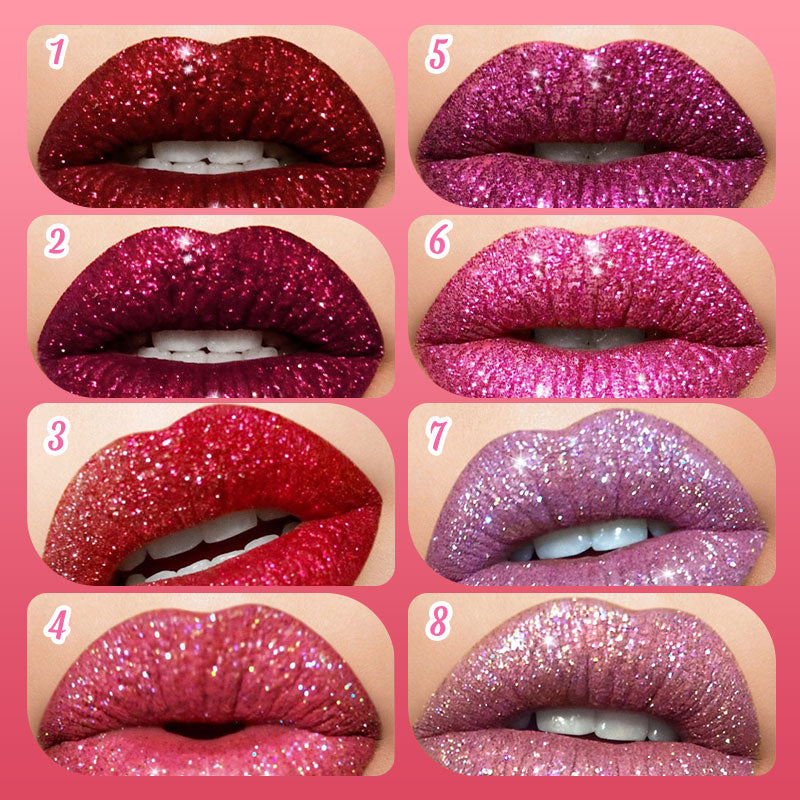 Glitter Skull Waterproof Long-Lasting Liquid Lipstick