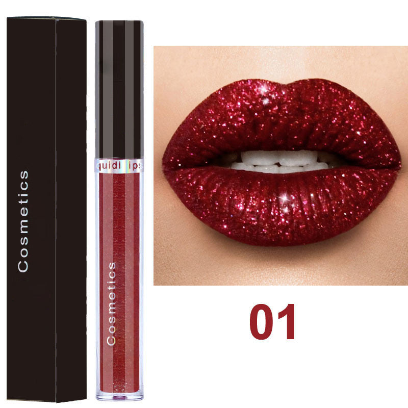 Glitter Skull Waterproof Long-Lasting Liquid Lipstick