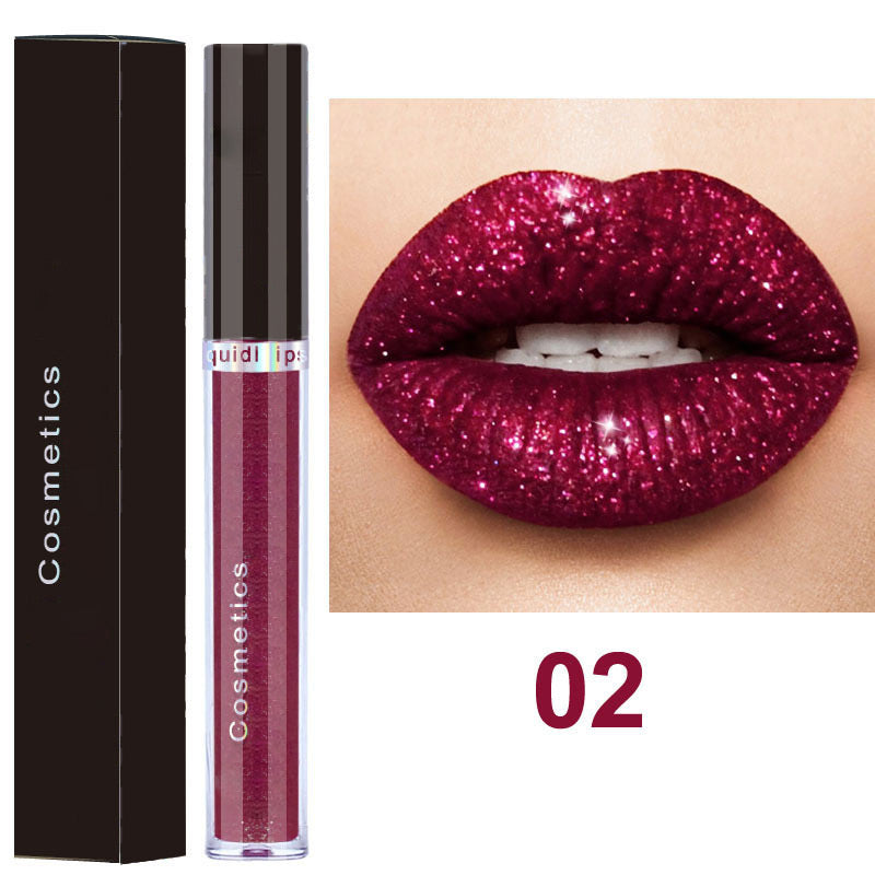 Glitter Skull Waterproof Long-Lasting Liquid Lipstick