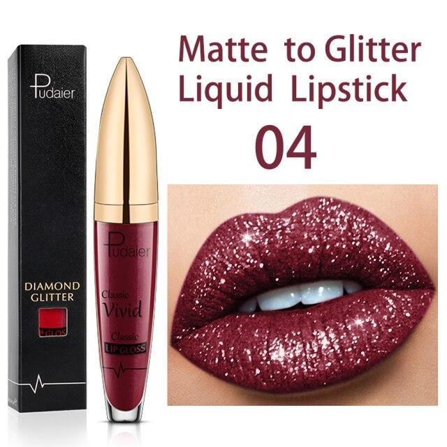🔥Last Day Sale  55% OFF - Diamond Lip Gloss Matte To Glitter Liquid Lipstick🎁