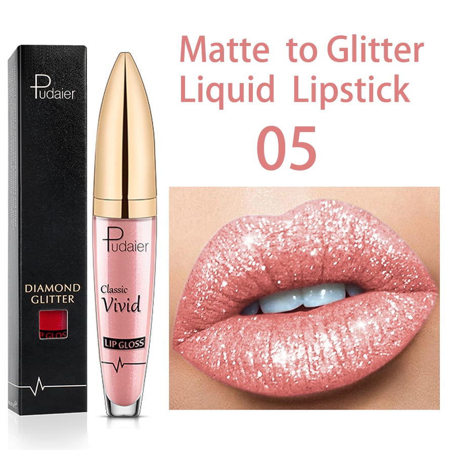 🔥Last Day Sale  55% OFF - Diamond Lip Gloss Matte To Glitter Liquid Lipstick🎁
