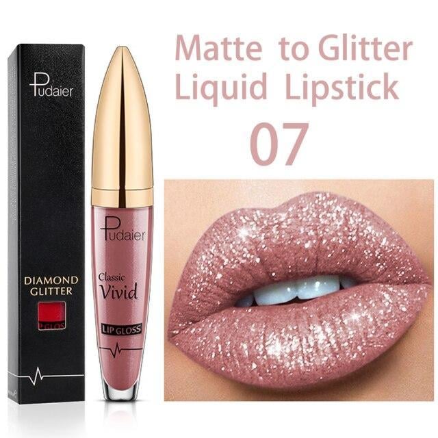 🔥Last Day Sale  55% OFF - Diamond Lip Gloss Matte To Glitter Liquid Lipstick🎁