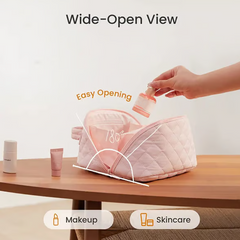 Large Capacity Portable Makeup Bag with Handle